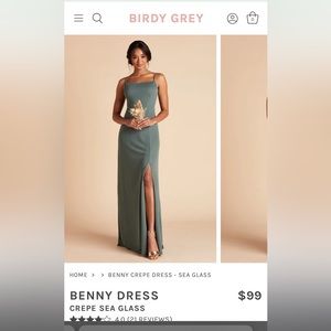 BENNY DRESS
CREPE SEA GLASS- Birdy Grey